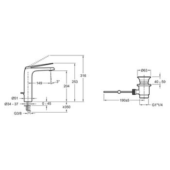 Смеситель для раковины Jacob Delafon Avid E97347-CP Хром — фото 3, Смесители для раковины