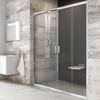 Душевая дверь Ravak Blix BLDP4-200 0YVK0C00ZH профиль блестящий стекло Графит — фото 1, Раздвижные душевые двери