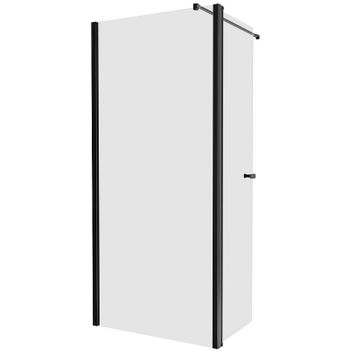 Душевая перегородка New Trendy New Soleo Black 70 K-0778 профиль Черный стекло прозрачное — фото 1, Душевые перегородки