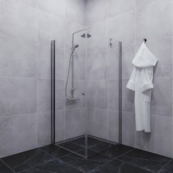 Душевой уголок Triton Форта-Хром 90х90 Щ0000054476 профиль Хром стекло прозрачное — фото 1, Душевые уголки трапеция