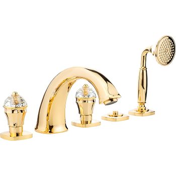 Смеситель на борт ванны Migliore Korona 27322 Золото — фото 1, Смесители на борт ванны