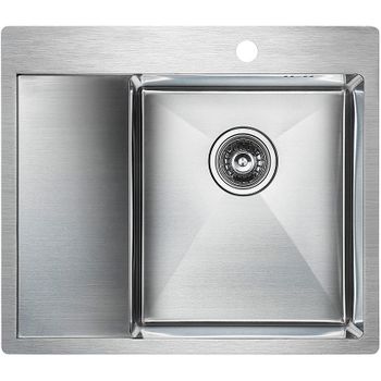 Кухонная мойка Paulmark Kroner 59F PM225951-BSR Брашированная сталь — фото 1, Кухонные мойки