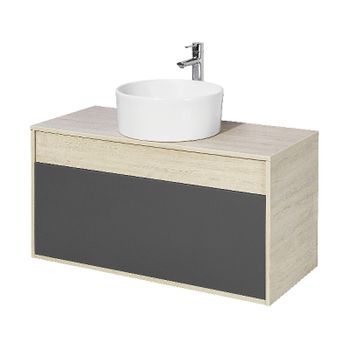 Тумба под раковину Aquaton Лофт Урбан 100 1A247701LQX60 подвесная Cерый графит Дуб орегон — фото 2, Тумбы под раковину