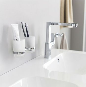 Стакан для зубных щеток Ravak Chrome CR 220.00 X07P189 двойной Хром — фото 5, Стаканы для зубных щеток