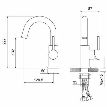 Смеситель для раковины Aquatek Европа AQ1307MB Черный матовый — фото 5, Смесители для раковины
