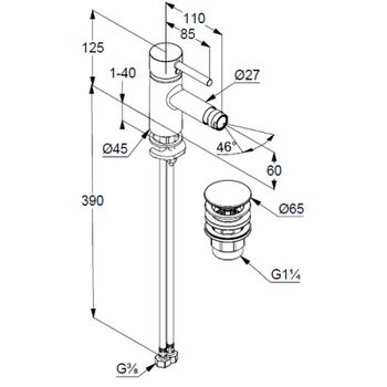 Смеситель для биде Kludi Bozz 38533N076 Золото брашированное — фото 2, Смесители для биде