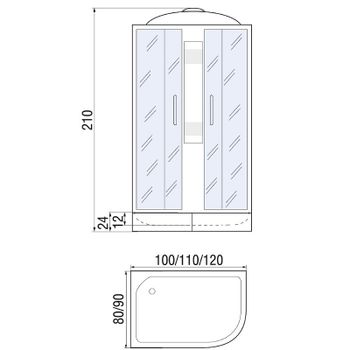 Душевая кабина River Nara 120x80 МТ R 10000002821 с поддоном — фото 6, Душевые кабины