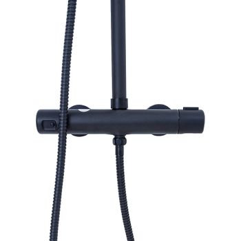 Душевая система WellWant by Agger Nero WWDS0W4428125B с термостатом Черная — фото 6, Душевые стойки