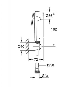 Гигиенический душ Grohe Tempesta-F 26356IL0 Белая луна — фото 4, Гигиенические души