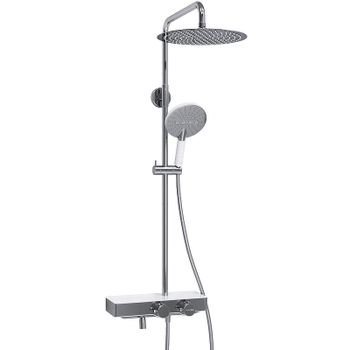 Душевая система WasserKRAFT A113.116.059.CH Thermo с термостатом Хром Белая — фото 5, Душевые стойки