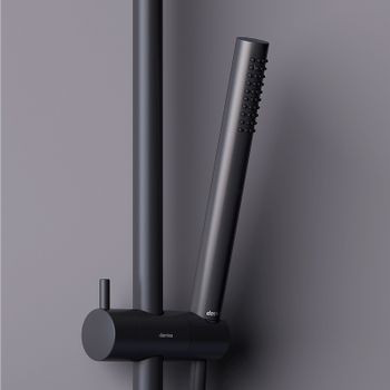 Душевая система Damixa Scandinavian Pure 936760300 с термостатом Черная матовая — фото 6, Душевые стойки