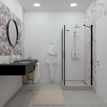 Душевой уголок Triton Йота-Блэк 90х90 Щ0000054032 профиль Черный стекло прозрачное — фото 3, Квадратные душевые уголки