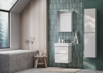 Тумба под раковину Roca Oleta 50 A857638806 подвесная Белый глянец — фото 9, Тумбы под раковину