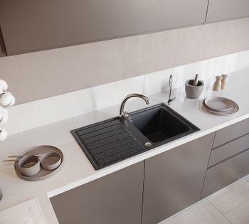 Кухонная мойка Domaci Бьелла DMC-20 DMC-20-308 Черная — фото 2, Кухонные мойки