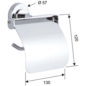 Держатель туалетной бумаги Remer Arte AR60CR с крышкой Хром — фото 2, Держатели туалетной бумаги