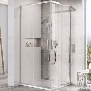 Душевой уголок Ravak Blix Slim BLSRV2-80 80x80 X1LM40C00Z1 профиль Хром стекло Transparent — фото 1, Квадратные душевые уголки