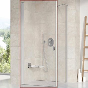 Душевая дверь Ravak Chrome CRV1-90 1QV70U01Z1 профиль Сатин стекло Transparent — фото 1, Распашные душевые двери