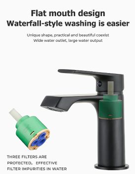 Смеситель для раковины Frap H71-6 F1071-6 Черный матовый — фото 10, Смесители для раковины