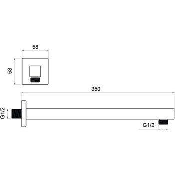 Кронштейн для верхнего душа Aquatek AQ2175MB Черный матовый — фото 2, Кронштейны для верхнего душа