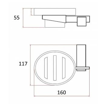 Мыльница Schein Durer 262C-R Белая Хром — фото 2, Мыльницы