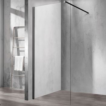 Душевая перегородка Vincea Walk-In 110 VSW-1H110CLB профиль Черный матовый стекло прозрачное — фото 1, Душевые перегородки