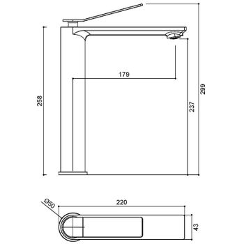 Смеситель для раковины Vincea Verse VBF-2VE2MB Черный матовый — фото 3, Смесители для раковины