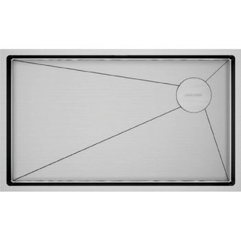 Кухонная мойка Paulmark Next-Skew 74 Uni PM887444-BS Брашированная сталь — фото 1, Кухонные мойки