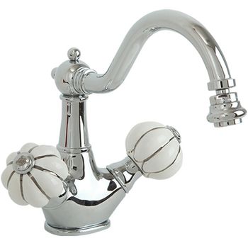 Смеситель для биде Migliore Olivia 19011 Хром Белый декор Платина — фото 1, Смесители для биде