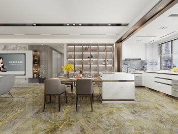 Керамогранит Azario Cortez Carving Gold H18004008G 60х120 см — фото 5, Керамогранит