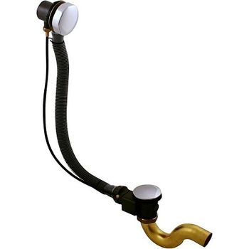 MD0588B Слив-перелив для ванны латунь (полуавтомат) белый RAV SLEZAK — фото 1, Сливы-переливы