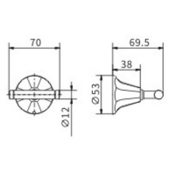Двойной крючок CeramaLux Biatrichi 73001-1 Черный матовый — фото 2, Крючки для полотенец