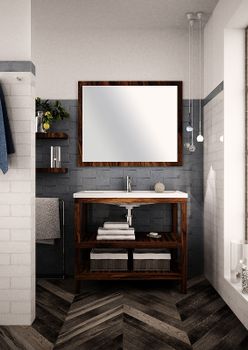 Зеркало Creto Provence 100 9-1080W Темное дерево — фото 2, Зеркала в ванную комнату