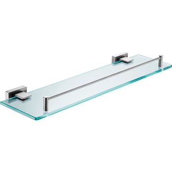 Стеклянная полка Belz B904 B90407 Вороненая сталь — фото 1, Полки для ванной и душа