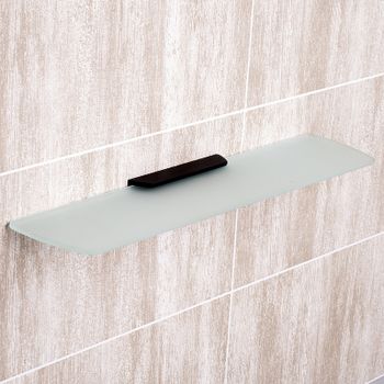 Стеклянная полка WasserKRAFT Elbe K-7224 Черная матовая — фото 3, Полки для ванной и душа