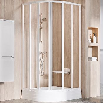 Душевой уголок Ravak Supernova SKCP6-90 90x90 32070100Z1 профиль Белый стекло Transparent — фото 1, Душевые уголки четверть круга