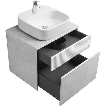 Тумба под раковину Aquaton Марбл 60 1A276101MH4C0 подвесная Слэйт Белый матовый — фото 5, Тумбы под раковину