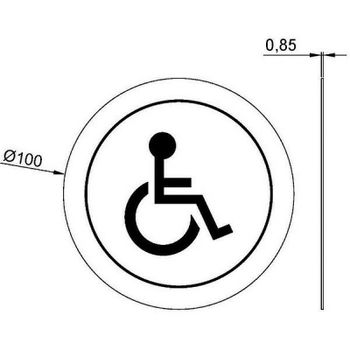 Табличка Туалет для инвалидов Nofer 16724.2.S Матовая нержавеющая сталь — фото 2, Таблички для санузла и общественных мест