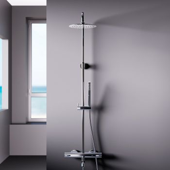 Душевая система Damixa Scandinavian Pure 936810000 с термостатом Хром — фото 3, Душевые стойки