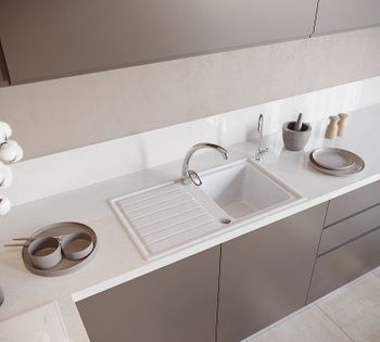 Кухонная мойка Domaci Бьелла DMC-20 GWS-20-331 Белая — фото 2, Кухонные мойки