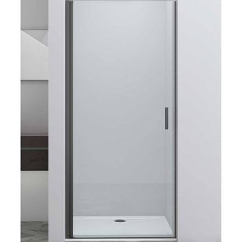 Душевая дверь Vincea Alpha 80 VDP-3AL800CLGM профиль Вороненая сталь стекло прозрачное — фото 2, Распашные душевые двери