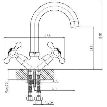 Смеситель для раковины Orange Classic Pro M72-011cr Хром — фото 2, Смесители для раковины