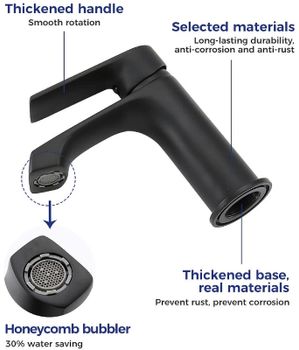 Смеситель для раковины Frap H71-6 F1071-6 Черный матовый — фото 9, Смесители для раковины