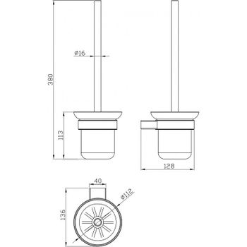 Ершик для унитаза Milacio Ultra MCU.964.MB / черный матовый / настенный монтаж / нержавеющая сталь и стекло — фото 4, Ершики для унитаза