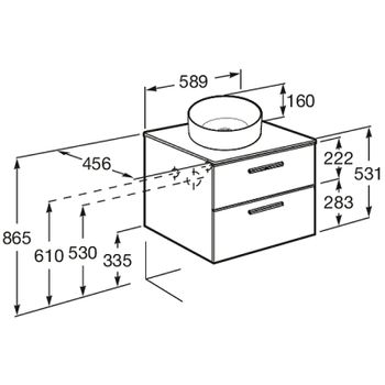 Тумба под раковину Roca Victoria 60 A857468806 подвесная Белый глянец — фото 20, Тумбы под раковину