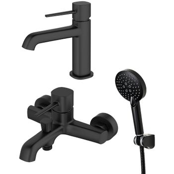 Комплект смесителей Orange Karl M05-311b Черный матовый — фото 1, Готовые комплекты для ванной комнаты