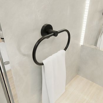 Кольцо для полотенец Fixsen Comfort Black FX-86011 Черное матовое — фото 3, Полотенцедержатели