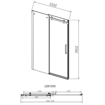 Душевая дверь Vincea Como-N 120 VDS-4CN120CLB профиль Черный стекло прозрачное — фото 6, Раздвижные душевые двери