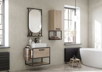 Тумба под раковину Aquaton Лофт Фабрик 65 1A242301LTDU0 подвесная Дуб эндгрейн — фото 13, Тумбы под раковину