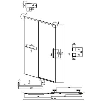 Душевая дверь Grossman Style 130 100.K33.05.130.21.10 профиль Черный матовый стекло тонированное — фото 12, Раздвижные душевые двери