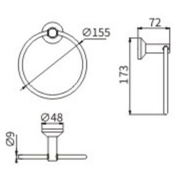 Кольцо для полотенец CeramaLux Fleur 78306 Хром — фото 2, Полотенцедержатели